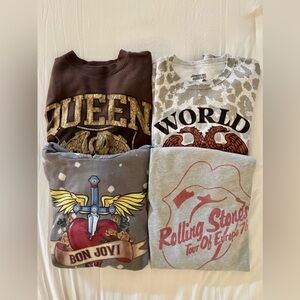 Graphic Band Sweatshirt Set